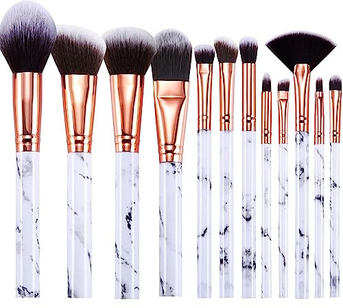Make up Pinsel Set Start Makers Professional 12Pcs Set Aus Marmor Pinselset Makeup Mit Foundation Lidschatten Augenbrauenpinsel Schminkpinsel Set