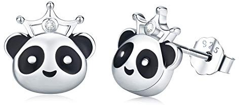 CUOKA MIRACLE Panda Ohrringe 925 Sterling Silber Emaille Ohrringe für Damen Tier Ohrstecker für Mädchen Tochter Kinder