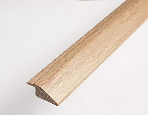 Solid Oak R Section 15mm Ramp Threshold Door Strip Trim 90cm for Wood Flooring Lacquered Oak