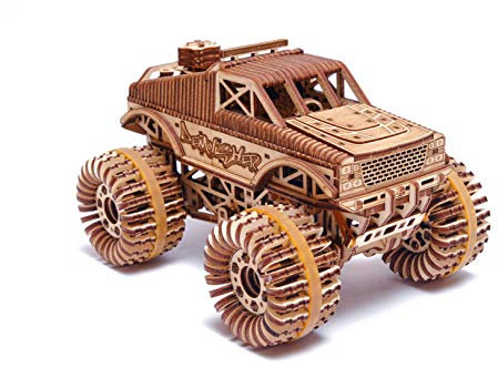Wood Trick Monster Truck Pickup Auto 3D Holzpuzzle - Fährt bis zu 5,4 m - Modell Truck Kit für Erwachsene und Kinder zu Bauen