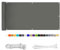 HERILIOS Balkon Sichtschutz,90X700CM Balkonabdeckung 220 g/m² Innen Balkonverkleidung UV-Schutz (210Größen&21Farben) Ohne Bohren mit Ösen Kabelbinder und Kordel für Balkongeländer Terrasse, Grau