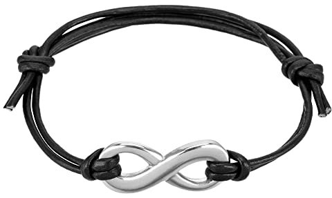Auroris - Lederarmband mit verstellbarem Knotenverschluss - Modell: Unendlichzeichen