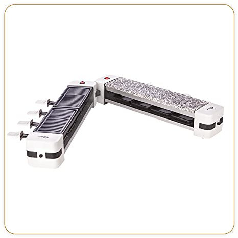 LITTLE BALANCE 8502 Wing & Cheese Duo 1200, Raclette Pierre à Cuire modulable rotatif 360°, 8 personnes, 1200 W, Blanc