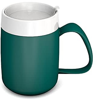 Ornamin Becher mit Trink-Trick mit unauffälligem Trinkdeckel, petrol