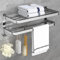 HONPHIER Portasciugamani da Parete 2 Livelli Porta Asciugamani da Bagno Porta Salviette con Gancio Portasciugamani (23 Pollici, Argento)