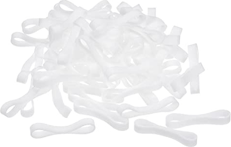sourcing map Élastiques Caoutchouc Silicone Bandes Anneaux 100Pcs Antidérapant 25mm Diamètre 1mm Épais 5mm Largeur pour Fil Corde Câble Enveloppe Liasse