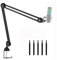 Mic Stand Boom Arm Low Profile Microphone Arm Stand with Internal Springs, Desktop Clamp and Built-in Cable Management For Recording, Gaming, Streaming, Podcasting - Black