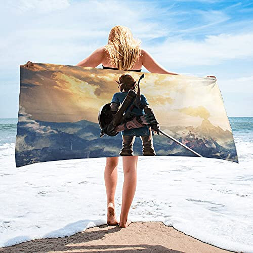 The Legend of Zelda-Link Mikrofaser Leichte Absorption Sandfrei Schnell Trocknend Strandtuch Campingtuch Reise Pool Picknick Schwimmen Badetuch