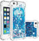 KBIKO-zxl iPhone SE 2020 Case, Liquid Glitter Case Air-Cushion Drop Resistant Bling Shiny Sparkle Flowing Anti-Fingerprint Soft TPU Bumper Cover for iPhone SE 2022/6 / 7/8.Blue YBL