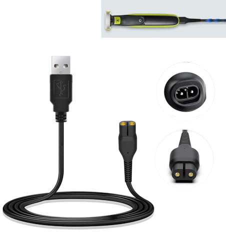 AZWOOD 4.3V A00390 USB Netzkabel Kabel, USB-Ladekabel Netzteil für Philips One Blade, Rasierer-Ladekabel, Wiederaufladbares Kabel Ersatzkabel kompatibel mit Philips Norelco Trimmer Rasierer