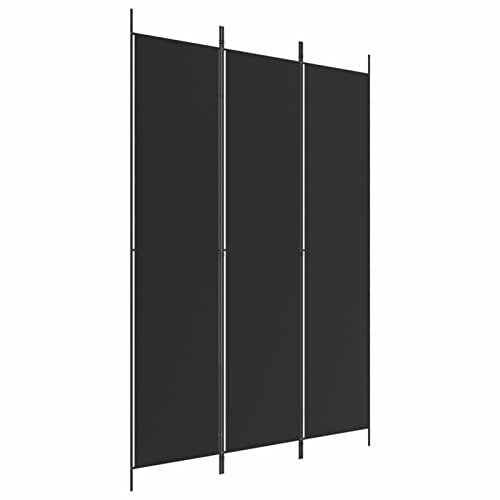 Paravent Schwarz 150x220 cm Stoff