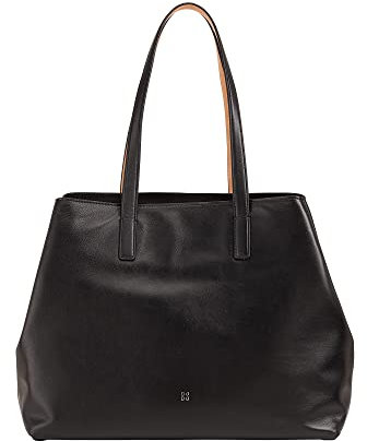 DUDU Große Ledertasche für Frauen, weiche Tote Shopper Tasche, Umhängetasche mit Zwei Griffen, geräumige Handtasche Mode Schwarz