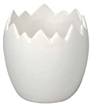 Decpero Eierschale Übertopf I 1 Stück I weiß glasiert I Ø 8,5 cm H8,5 cm