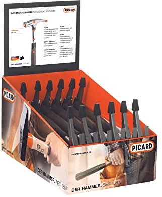 PICARD 12 Stück im Verkaufs-Display: Meisterhämmer, Nr. 298, geraut