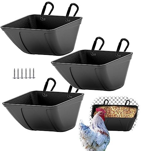 mozoba Hängender Hühner-Futterspender für Ziegen, Schafe, Hirsch, Geflügel, Enten, Hühnerzaun, Futterbehälter, Ziegenbedarf, Bewässerungseimer