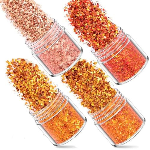 4 Flaschen, schillernde Glitzer, unregelmäßige Flocken, Harzfüller, DIY, glänzende Flocken, Nagel, feines Pulver, Pailletten, Nail Art, dekorative Pailletten, 06, 4-teiliges Set