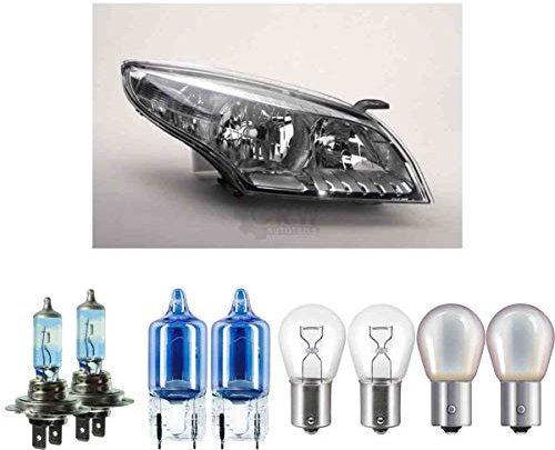 EISENFELS Bundle Set 106526841 erstellt mit Scheinwerfer rechts + Leuchtmittel H7 NIGHT BREAKER +W5W Cool Blue Intense +P21W Classic +PY21W Diadem Chrome kompatibel mit Megane III Grandtour KZ0/1