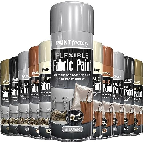 AlezyB - 1 x Flexible Fabric Silver 200ml, Spray Paint Leather Vinyl Textile Clothes Fast Drying