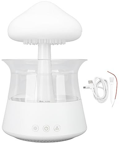 Regenwolken-Luftbefeuchter, Wassertropfen-Pilz-Regendiffusor mit 7 Farben, Regentropfen-Nachtlicht, Diffusor mit ätherischen Ölen für Schlafzimmer, Großes Zimmer, Schlafen