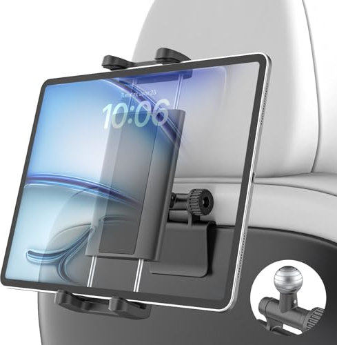 Kolasels Tesla Model 3/Y Tablet Holder, [Metal Ball Head] Tesla Headrest Tablet Mount, 360° Rotation Tesla Back Seat Tablet Mount for iPad Pro 11 /Air/Mini, Galaxy Tabs, 4-12.9 Phones & Tablets