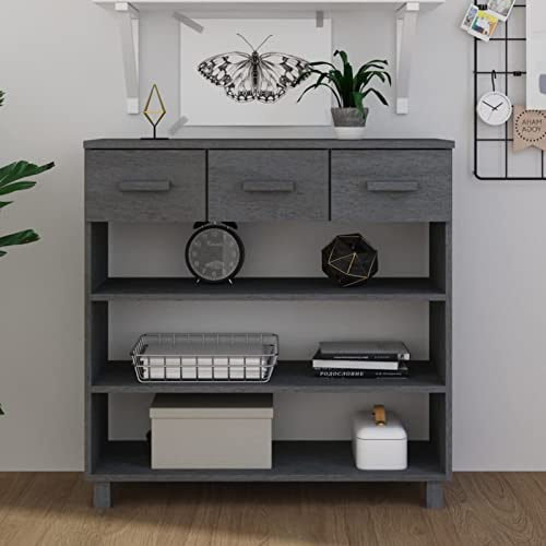 LAPOOH Table Console HAMAR Gris foncé 90x35x90 cm Bois Massif de pin,Table Console,Table Console Entree,Table d’appoint,Table Console de Salon