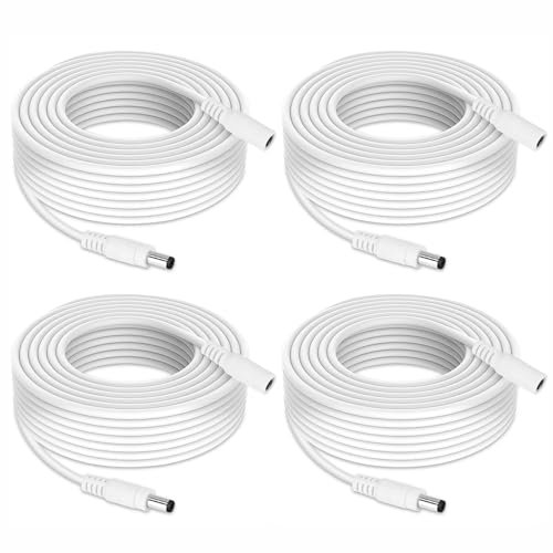 Tonton 2M/6.6ft DC Verlängerungskabel, Strom Anschlusskabel 5,5mm x 2,1mm, DC Kabel Verlängerung für 5V~24V Überwachungskameras, Streifenbeleuchtung usw. Weiß 2M (1er Pack)