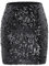 Durio Pailettenrock Für Damen Glitzer Rock Kurz Damen Sexy Midi Skirt Hüftrock mit Elastische Taille Party Rave Outfit Schwarz S