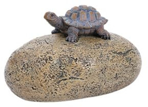 Ocultar una llave exterior, piedra hueca roca tortuga piedra con compartimento secreto para ocultar llaves