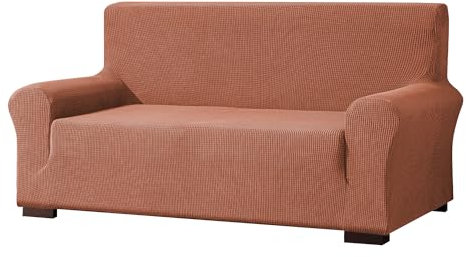 EBETA E Elastisch Sofa Überwürfe Sofabezug, Stretch Sofahusse Sofa Abdeckung Hussen für Sofa, Couch, Sessel 2 Sitzer (Korallenrot, 145-185 cm)