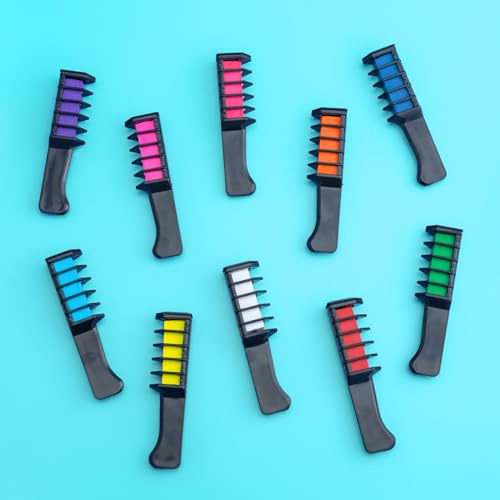 PRECORN Haarkreide Set für Mädchen | Temporäre Haarfarben | Auswaschbare Haarkreide für Fasching, Geburtstage & mehr | Kinder Colorationen |10 versch. Farben
