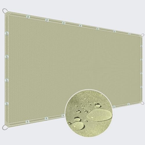 ZQXFZ Schatten Segel mit Ösen 5x6m Beschattung FüR TerrassenüBerdachung Sonnensegel Sonnenschutz sichtschutz Balkon seitenwand -Creme Farben.