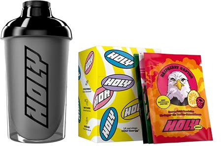 HOLY Energy Starter Set - 2x7 Sorten mit fruchtig-intensivem Geschmack | Focus Drink mit mikroverkapseltem NewCaff & Grüntee-Extrakt | Vegan & zuckerfrei mit 100% natürlichen Fruchtaromen