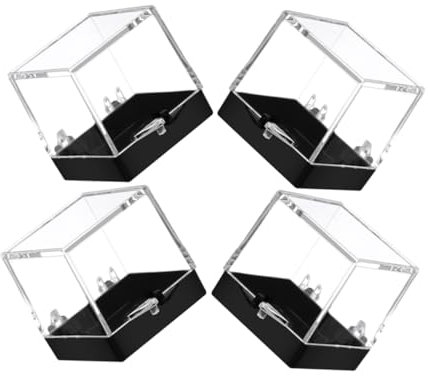 GREENADSCAPE 4stücke Anzeigebox Transparente Mineralprobenbox Probenbox Für Aufbewahrung Und Sammlung Von Mineralien Und Kleinteilen