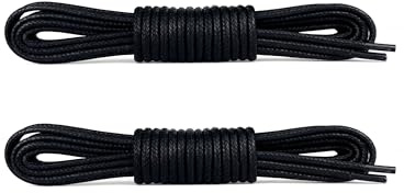 Laceter 2 Pares de Cordones Redondos Finos Encerados de 2,4 mm para Zapatos de Vestir – Derby, Oxford, Mocasines y Botines
