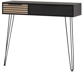 Schildmeyer Hank Konsolentisch 157182, Schwarzmatt/Akustikpaneel Optik, 103,7 x 32,1 x 88,4 cm