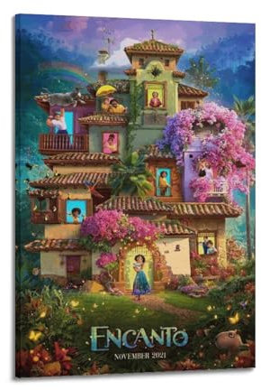 TRXU Encanto Poster, Filmposter für Schlafzimmer, ästhetisches Poster, dekorative Malerei, Leinwand, Wandkunst, Wohnzimmer, Poster, Schlafzimmermalerei, 30 x 45 cm, Rahmenstil