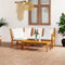 Cozynest Akazienholz Massiv Gartenmöbel 4-TLG. mit Auflagen Sitzgruppe Lounge Sofa Bank Gartenset Sitzgarnitur Mittelsofa Ecksofa Creme