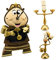 Kerzenhalter Die Schöne und das Biest Kerzenhalter Ornament Wecker Ornament Dekoration Retro Kollektion Harz Ornament Cogsworth Geburtstagsgeschenk (Dreiglieder)