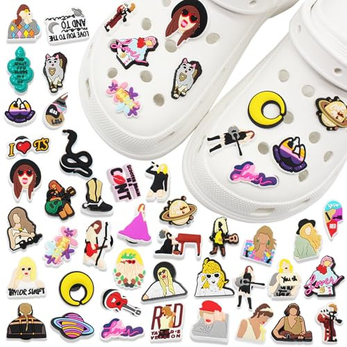 Celestia 40 PCS Shoe Charms, Shoes Decorations for Man and Woman, DIY Decorative Shoe Accessories Gifts for Croc Charms, Party Decorations, Birthday, Christmas