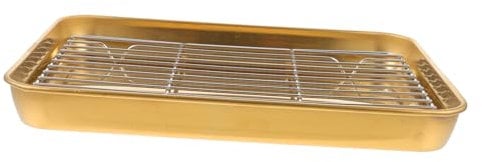 LABRIMP Teglia Rettangolare in Acciaio Inox Finemente Lavorata Con Griglia Di Scolo Per Pollo