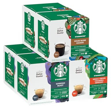 STARBUCKS Pack Variété Café Noir by Nescafé Dolce Gusto, Capsules de Café 6 x 12 (72 Capsules) - Exclusivité Amazon