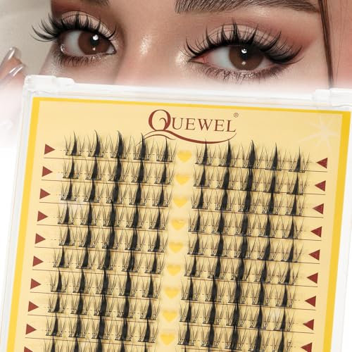 QUEWEL Cils Manga, aspect naturel, cils en grappes, moelleux, 120 pièces, captivants avec différents styles de maquillage, extensions de cils DIY, faciles à utiliser à la maison (Manga)