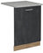 Vicco Geschirrspülblende R-Line, Geschirrspüler Fronttür, Schwarz Beton, 60 cm, AP Marmor