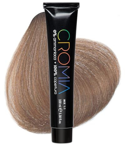 Cromia, Tinta per Capelli Senza Ammoniaca, Biondo Chiaro Cenere 8.1 | Effetto Brillante e Colore Intenso, Copertura dei Capelli Bianchi, Colorazione Permanente in Crema, Facile Applicazione