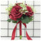 Braut Rose Bouquet Hochzeit Liefert Brautjungfer Rose Bouquet Blume Anordnung Home Party Prom Dekoration(Wine red)