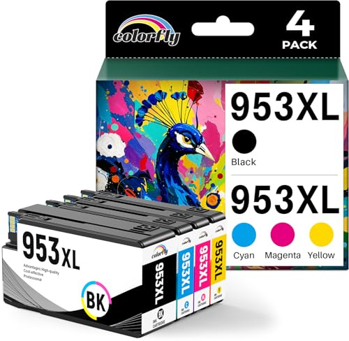 colorfly 953 XL Druckerpatronen Kompatibel mit HP 953XL Officejet Pro 7720 | NEW CHIP 953 Kompatibel mit HP Officejet Pro 7720 Druckerpatronen, Officejet Pro 7240 8210 8720 8710 7730 8218 8715