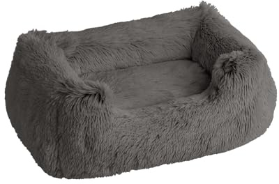 HUNTER Hundesofa LOPPA, kuscheliger Schlafplatz mit herausnehmbarer Füllung, pflegeleicht, Bezug waschbar, Farbe: anthrazit, Größe: L