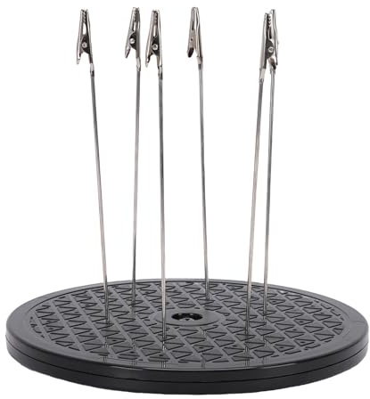 Topiky Farbspritz-Drehteller 7,5 Zoll, 360-Grad-Drehung, Modell-Malständer, Basishalter mit 6 Clamp/Holder-Sticks, Modellierwerkzeuge, Modellhalter für Malerei, Airbrush, Hobby-Modellierteile