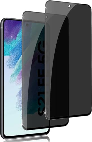 Holilo für Samsung Galaxy S21 FE für Privacy Panzerglas Sichtschutz Schutzfolie, 2 Stück Anti-Spy Sichtschutzfolie schützen Displayschutzfolie Schwarzer Rand Privacy Schutzglas