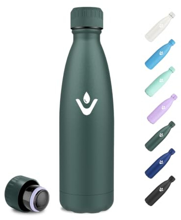 Edelstahl Trinkflasche 750ml, Thermo Wasserflasche BPA-frei, Vakuum Isolierflasche Auslaufsicher, Trinkflasche Kohlensäure, Thermosflasche für Sport, Büro, Schule, Reisen, Fitness, Wandern, Radfahren